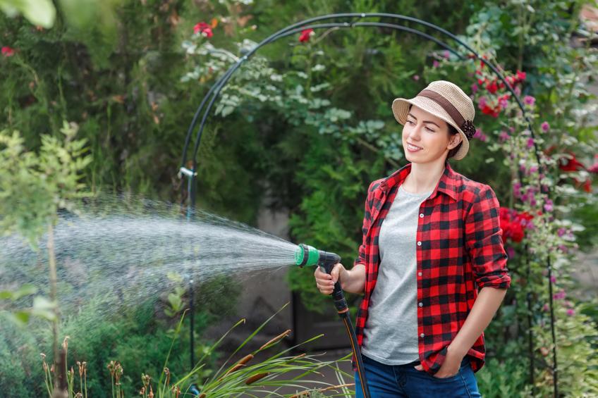 Gartenbewässerung mit Gartenbrause