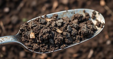 Kompost anlegen: Das schwarze Gold für Ihren Garten 1 Reifer Kompost mit krümeliger Struktur, der in einer Schaufel gehalten wird